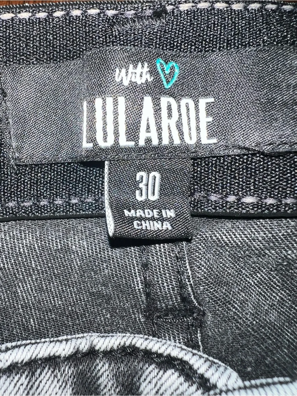 LuLaRoe Black Acid-Wash Women’s Skinny Jeans - Picture 6 of 8